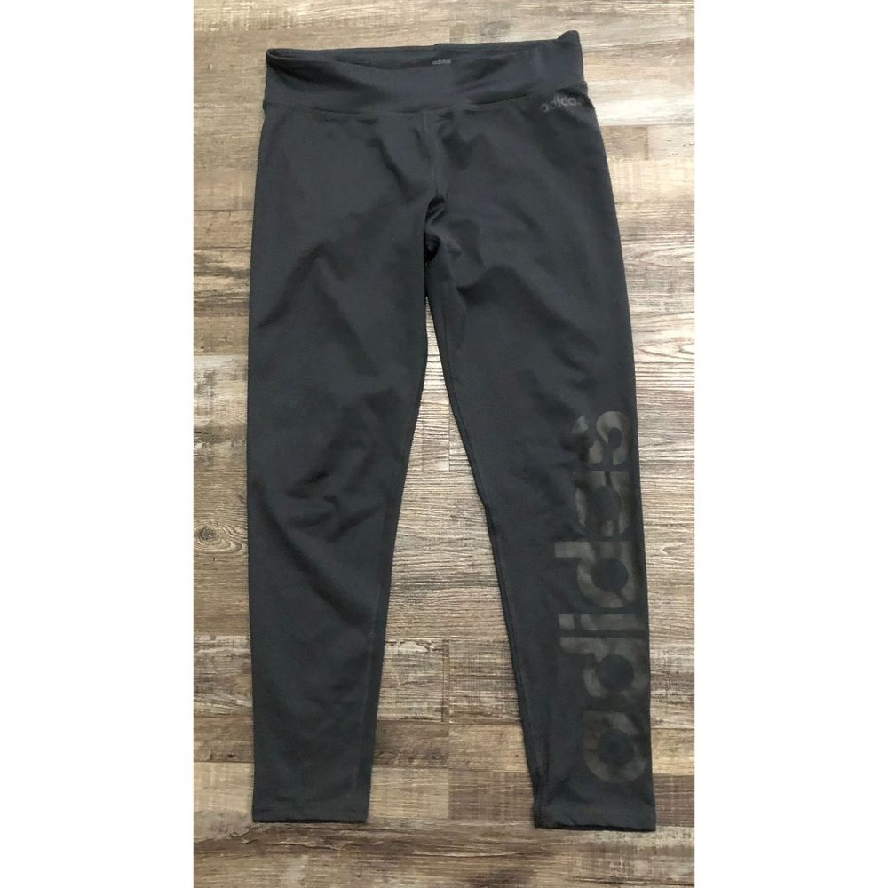 Adidas Womens Large Charocal Gray Athletic Yoga Work Out Leggings